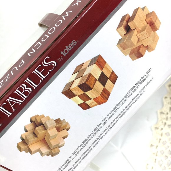 3 Pack Wood PuzzlesTotes Giftables  NIP - Picture 2 of 9